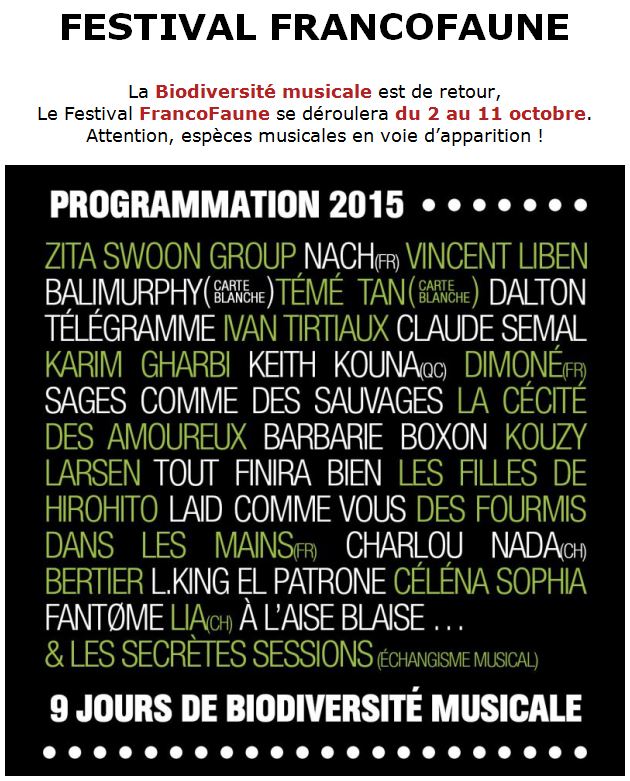 2013 03 14 Festival Francofaune octobre 2015