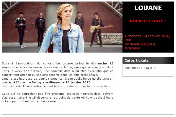 Concert 01 Louane reporté